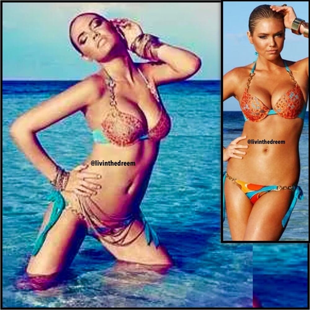 Beach Bunny Orange and Blue Bikini